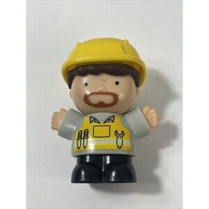 Playgo Mini Wheels Man Mechanic 3" Figure Yellow Hard Hat Tools Replacement
